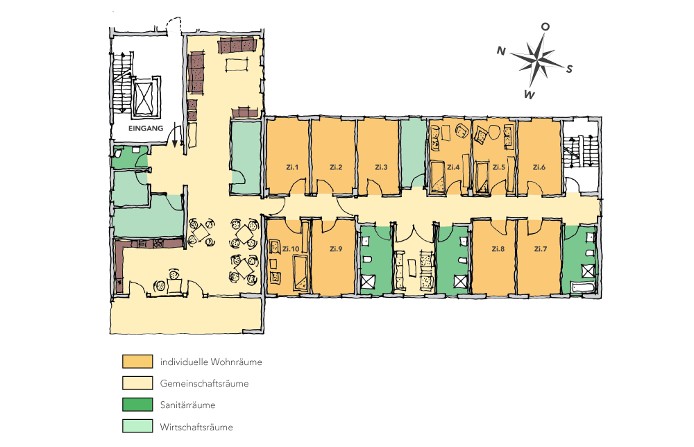 demenz-wg, grundriss