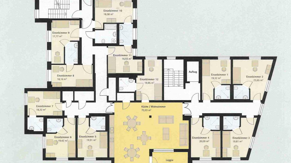 demenz-wg, grundriss